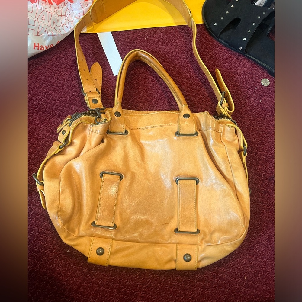 Theory bag 350 retail mustard yellow Multiple pockets HOST PICK - Picture 8 of 14